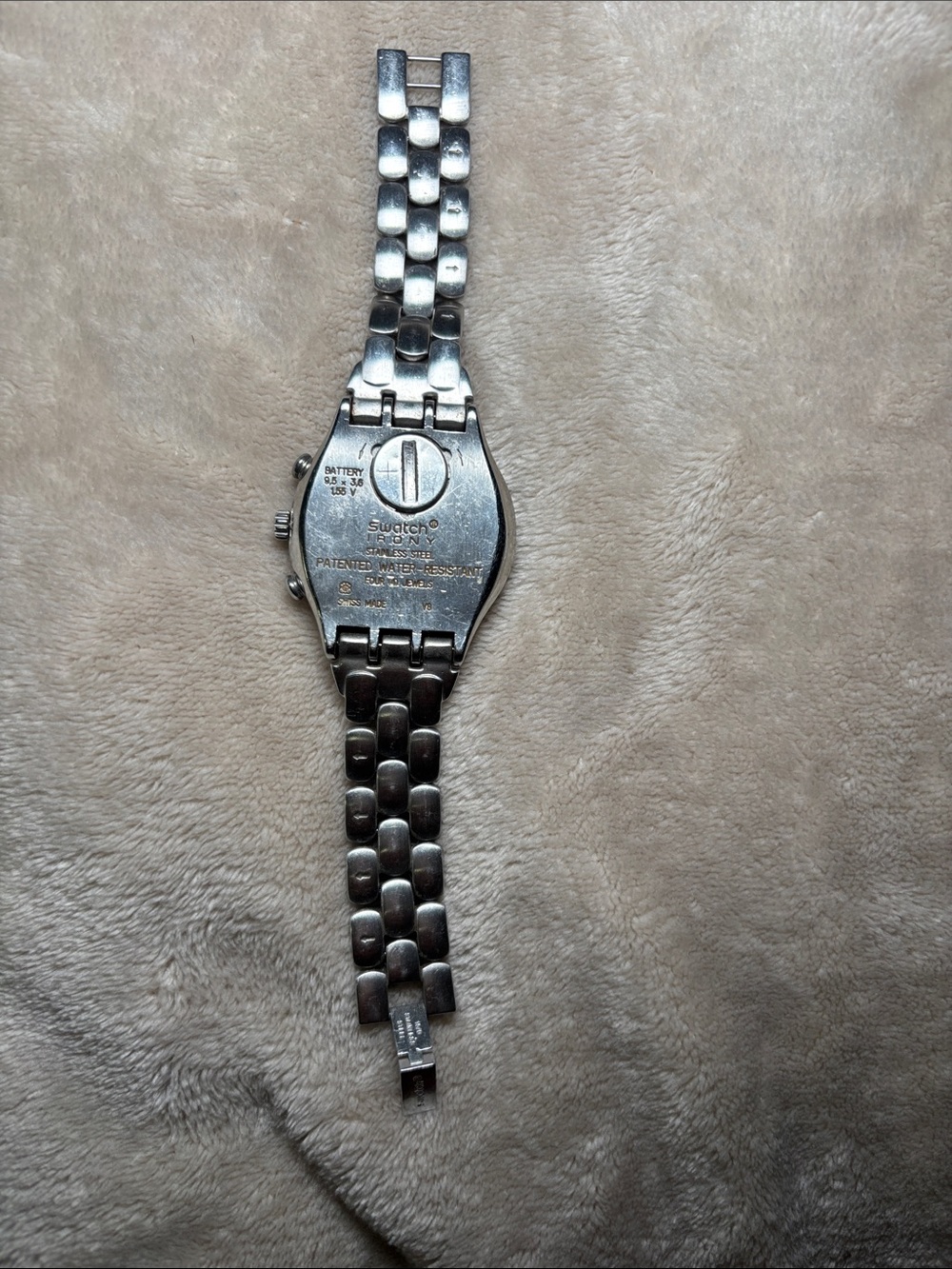Swatch Men's Silver Stainless Steel Link Chronograph Watch - Picture 2 of 2